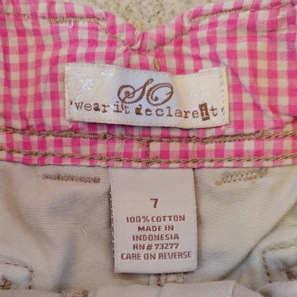 So Wear It Declare It Kids Beige Cargo Shorts Size 7 100% Cotton - Picture 2 of 9